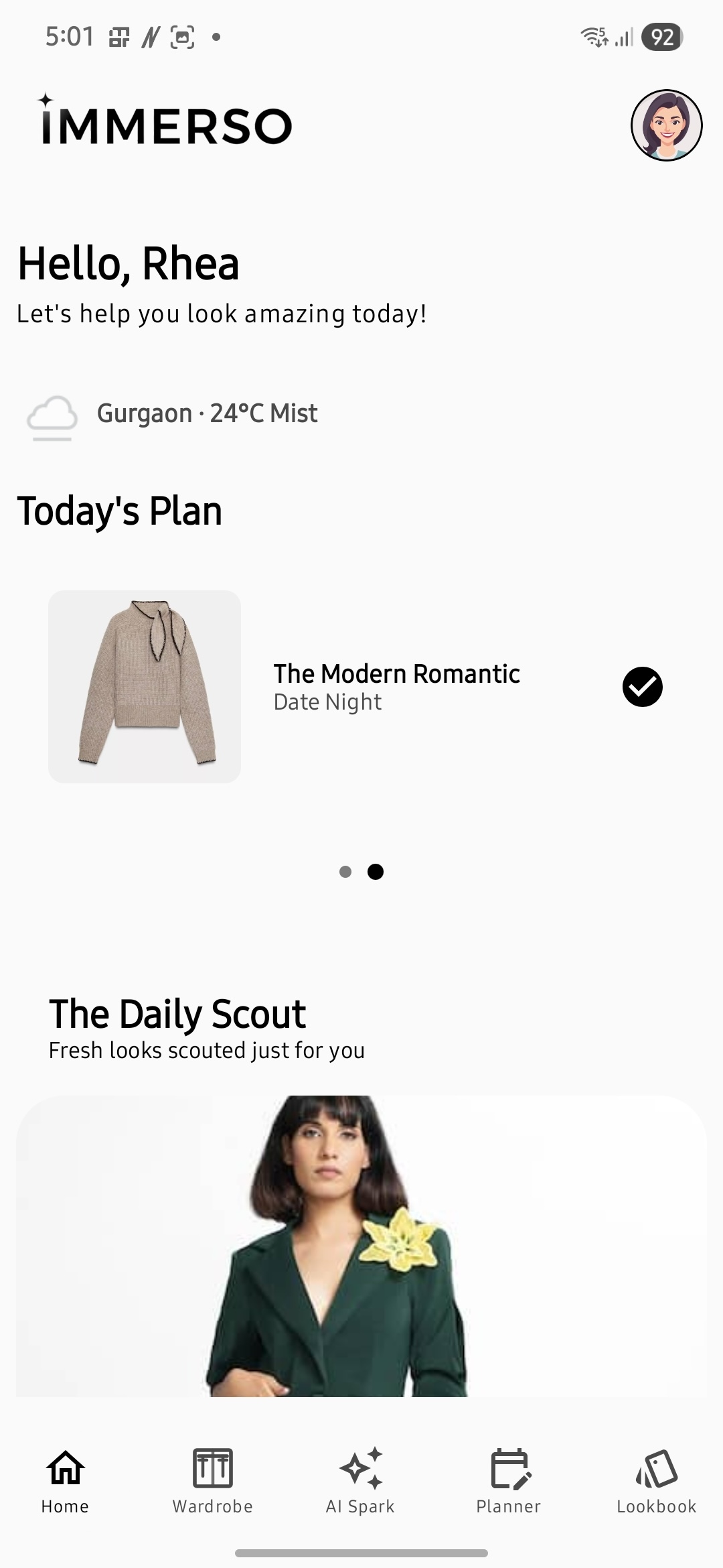 Immerso App Interface